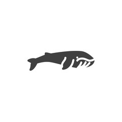 Humpback whale vector icon. filled flat sign for mobile concept and web design. Whale fish glyph icon. Symbol, logo illustration. Vector graphics
