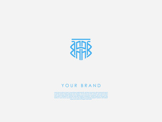 a blue abstract logo which have two ellipses, two columns and an architrave, b letters at the sides and t letters in the middle 