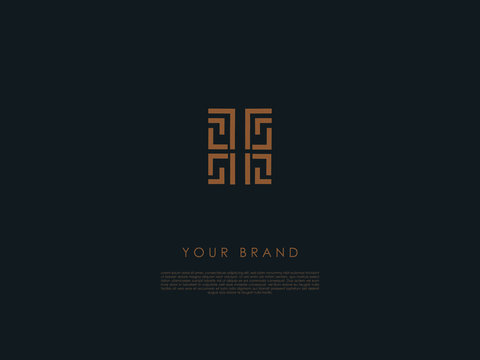 a rectangular business logo which has straight and 'L' shaped lines and letter 'I' in the middle 
