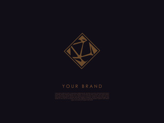 a diamond shaped business logo which has an abstract object in the middle that looks like a spider web