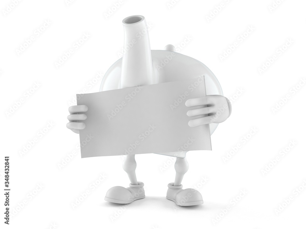 Canvas Prints teapot character holding blank sheet of paper