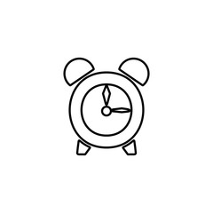 Alarm clock icon in trendy flat style. Time management, Reminder sign.