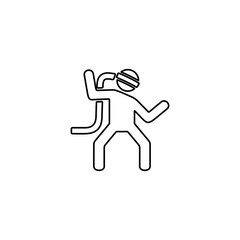 Virtual reality gaming, entertainment concept. VR headset icon in flat design style.