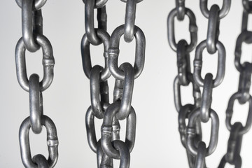 Fototapeta premium Set of metal chain, isolated on white background
