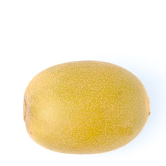 Close up Fresh gold kiwi fruits isolated on white background, macro shot
