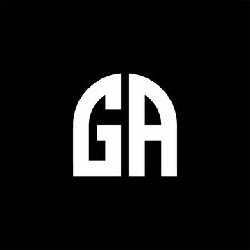 GA monogram logo with curve shape design template