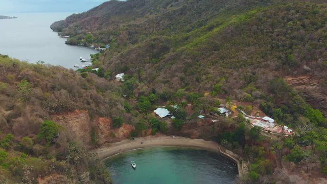 Drone view of the lifstyle of the rich and famous homes located on Monos Island in the Bocas del Dragon area of Trinidad and Tobago