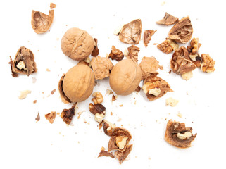 Walnuts isolated on a white background