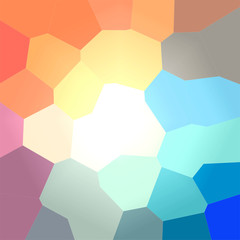 Illustration of red, yellow, green and blue giant hexagon square background.