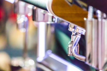 Beauty art in design on part and element of modern espresso coffee maker.
