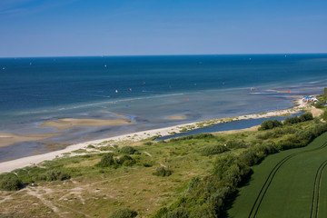 Aerial view over the Kieler Förde near Laboe,, Schleswig-Holstein, Germany, Europe