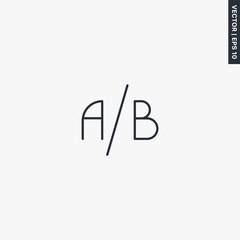 AB testing, linear style sign for mobile concept and web design