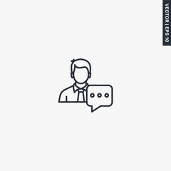 Consultant, linear style sign for mobile concept and web design