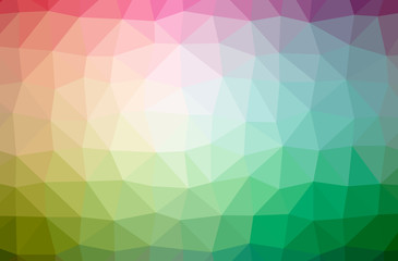 Obraz premium Illustration of abstract Green, Pink, Purple, Red, Yellow horizontal low poly background. Beautiful polygon design pattern.