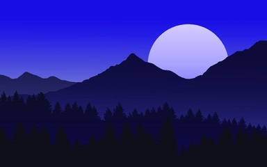  moon rise in the mountains