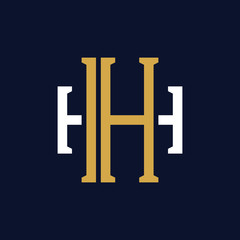 Initial Letter HH Monogram Logo Design