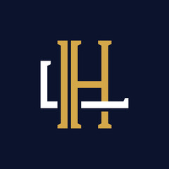 Initial Letter HL LH Monogram Logo Design