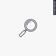 Magnifier, linear style sign for mobile concept and web design