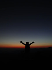 Fototapeta na wymiar silhouette top of a mountain