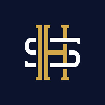 Initial Letter HS SH Monogram Logo Design