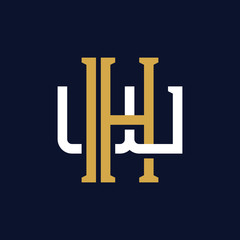 Initial Letter HW WH Monogram Logo Design