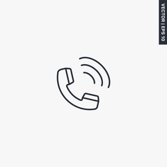 Phone call, linear style sign for mobile concept and web design