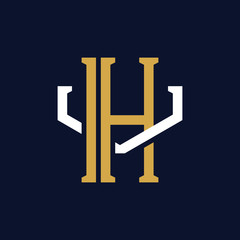 Initial Letter HV VH Monogram Logo Design