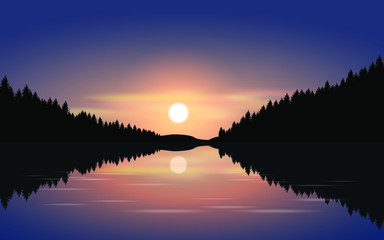 beautiful sunset over the river