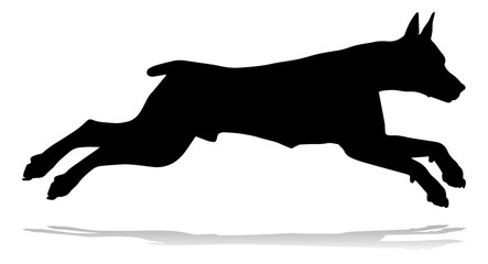 A detailed animal silhouette of a pet dog