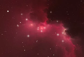 Leuchtender riesiger Nebel mit jungen Sternen. Weltraumhintergrund © Peter Jurik