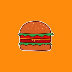 Burger fastfood illustraton for logo, icon and sticker