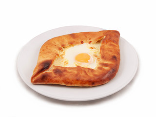 Adjarian Khachapuri appetizingly baked side view