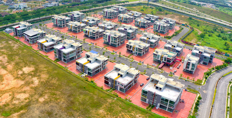 aerial view of the office lots