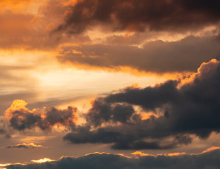 yellow and black sky at sunset