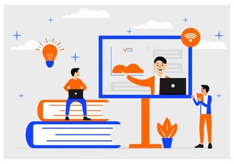 Flat Design Concepts Online Education online Training