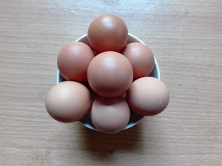 eggs on a wooden table