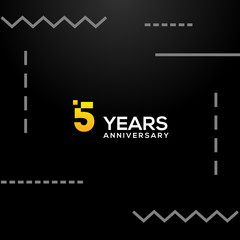 5 Years Anniversary Gradient Number Vector Design