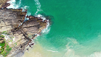 Arial View of Sea And Rock