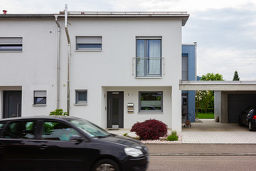 house entrance of new modern building