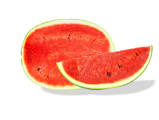 slice of fresh watermelon isolated on white background.