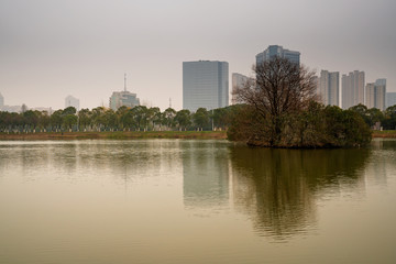 Lakeside modern office building in China