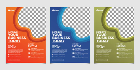 Creative Corporate Flyer Design template Orange Blue
