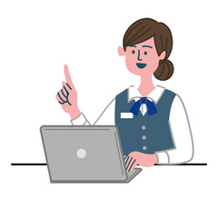 女性　銀行員　OL  事務員　パソコン　提案