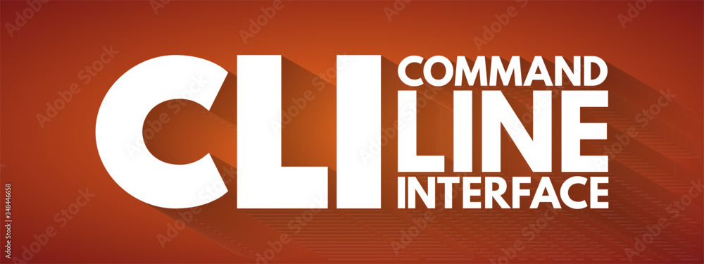 Poster cli - command line interface acronym, technology concept background