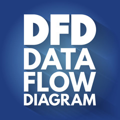 DFD - Data Flow Diagram acronym, technology concept background