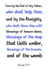 Even by the God of thy father, who shall help thee; and by the Almighty. Bible verse, quote