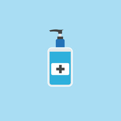 Disinfection. Hand sanitizer bottle icon, washing gel. Vector illustrationDisinfection. Hand sanitizer bottle icon, washing gel. Vector illustration	
