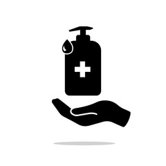 Disinfection. Hand sanitizer bottle icon, washing gel. Vector illustrationDisinfection. Hand sanitizer bottle icon, washing gel. Vector illustration	
