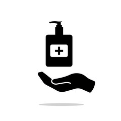 Disinfection. Hand sanitizer bottle icon, washing gel. Vector illustrationDisinfection. Hand sanitizer bottle icon, washing gel. Vector illustration	
