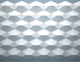Abstract background of hexagons on white background.